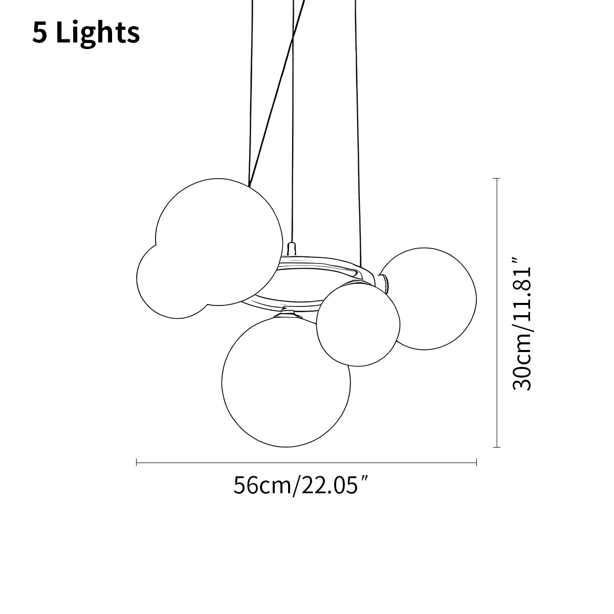Antizer Luxurious Single-Tone Glass Spheres Chandelier