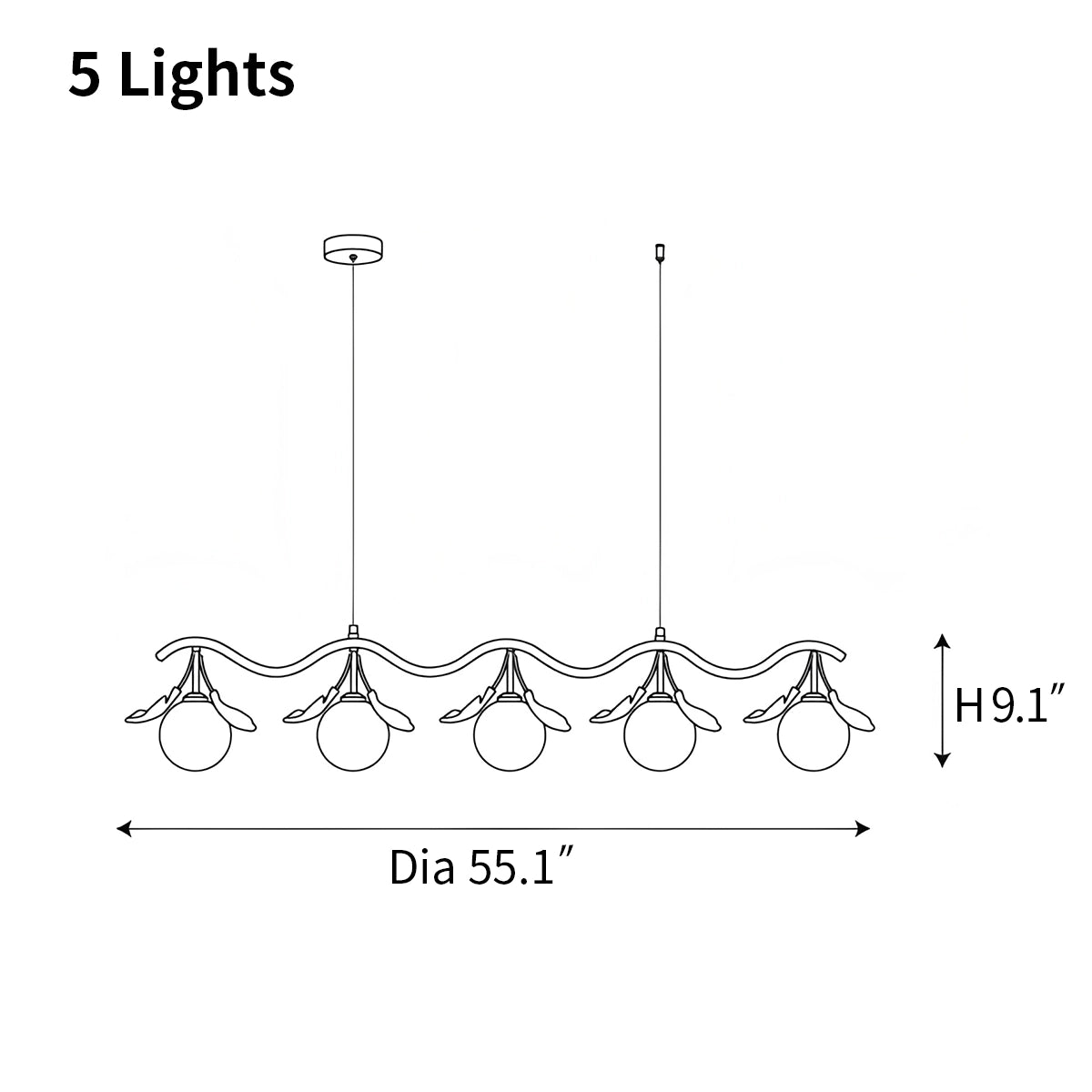 Antizer Evander Ginkgo Chandelier for Dining Area