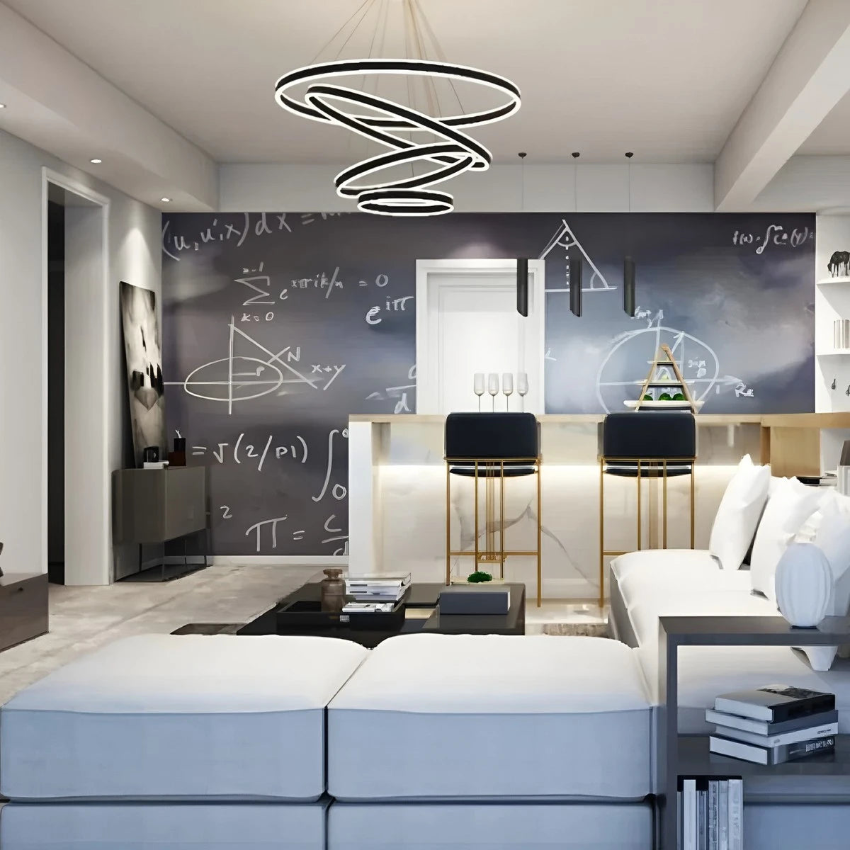 Antizer Circle Layered Living Room Chandelier