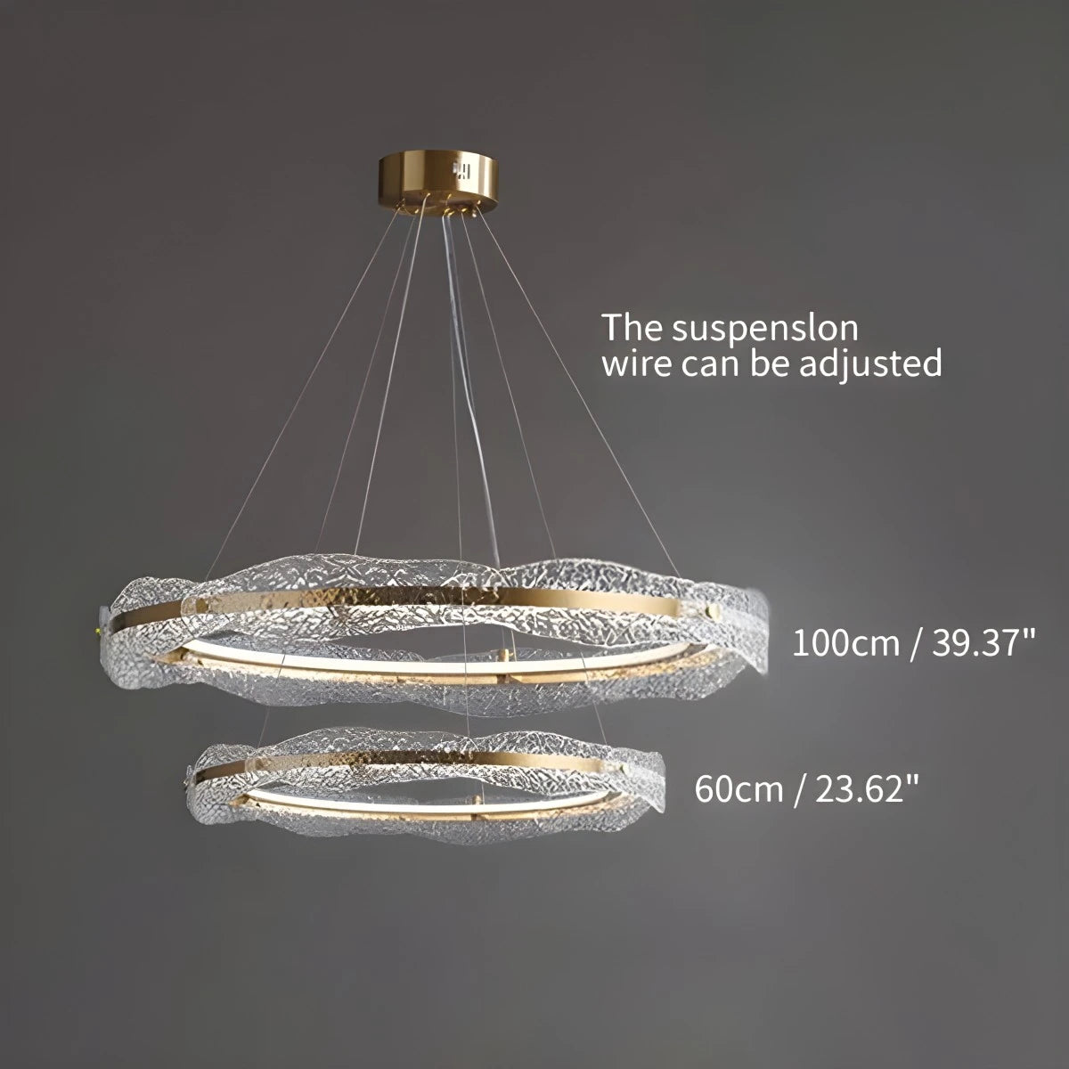 Antizer Water Pattern Glass Chandelier for Living Room