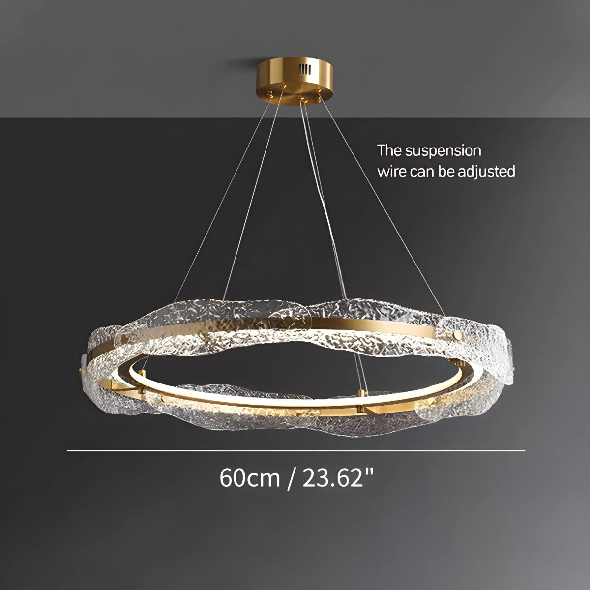 Antizer Water Pattern Glass Chandelier for Living Room