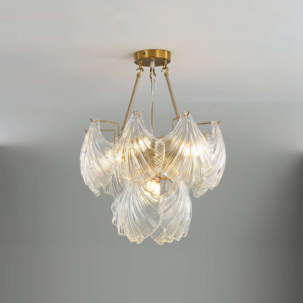 Vintage Rowan Glass Shell Chandelier