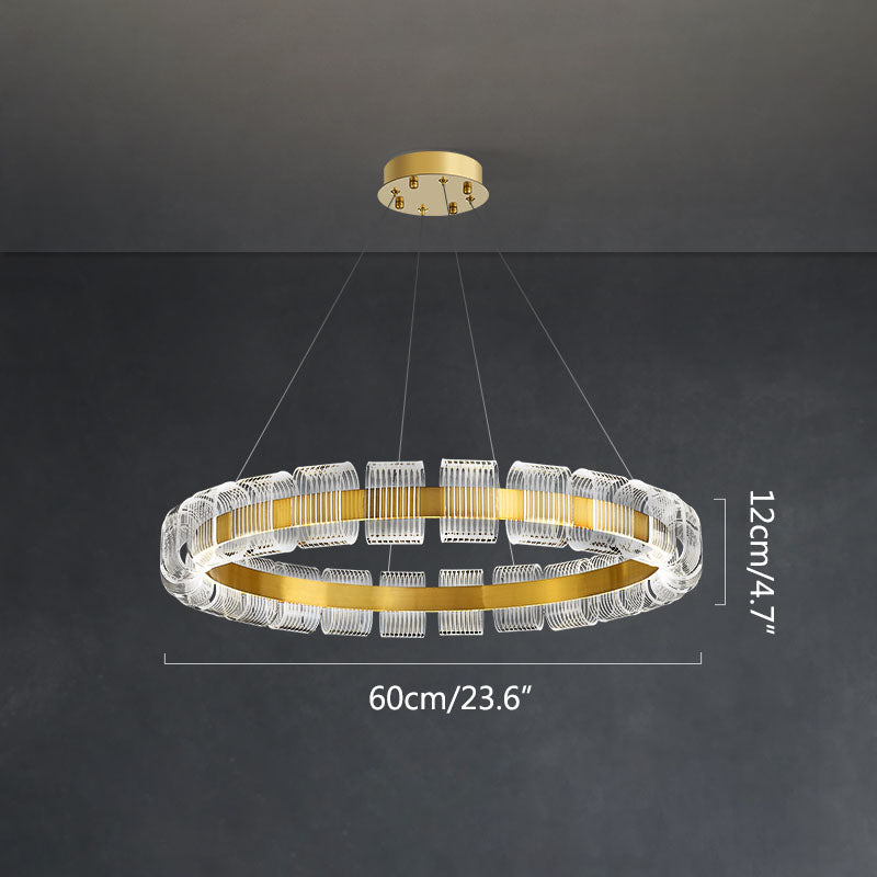 Gold Circular Led Chandelier