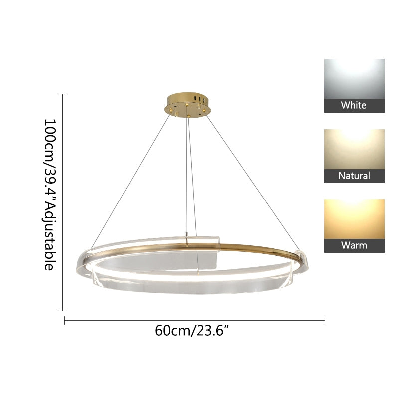 Antizer Iron Acrylic Circular Chandelier for Living Room