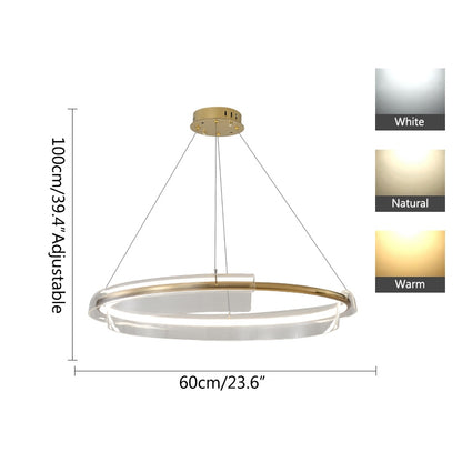 Antizer Iron Acrylic Circular Chandelier for Living Room