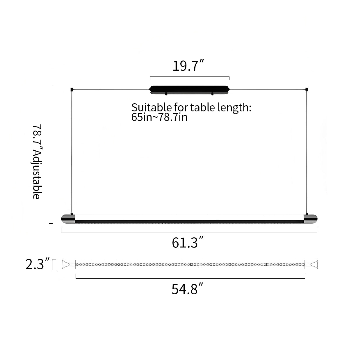 Antizer Modern Light Luxury Linear Pendant Light