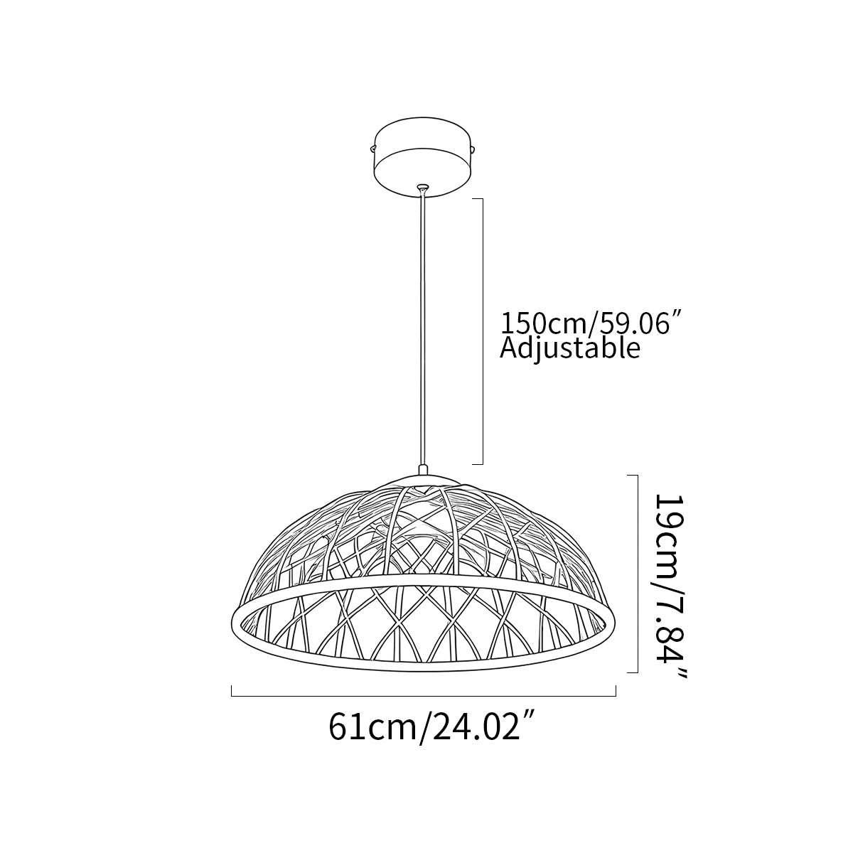 Antizer Modern Woven Mesh Art Pendant Light