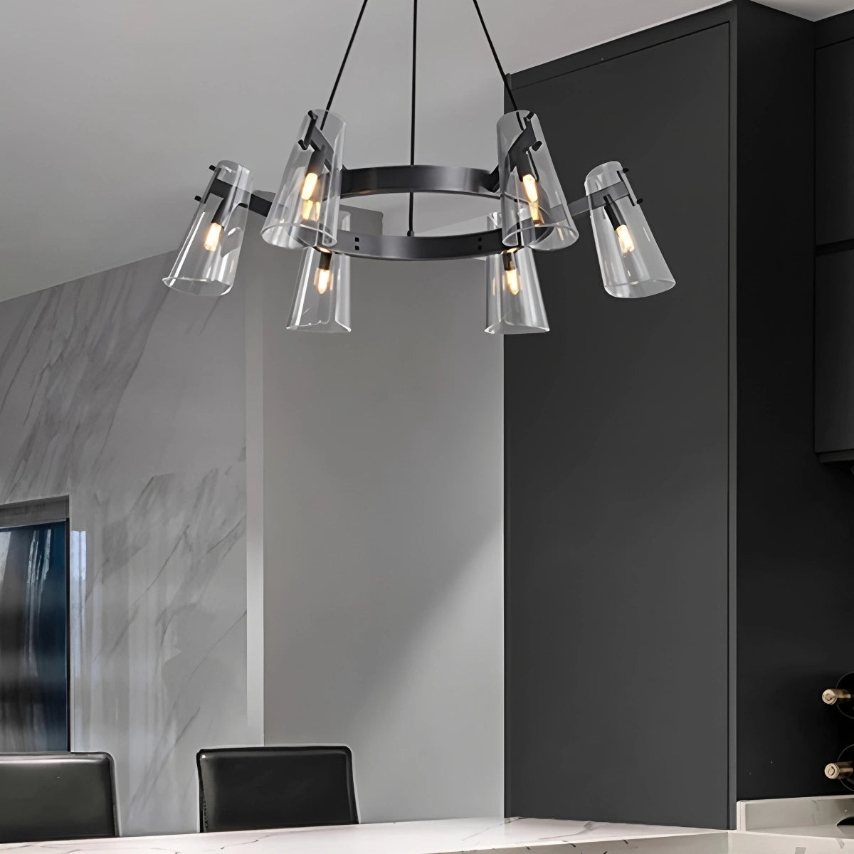 Antizer Modern All-Copper Acrylic Chandelier for Dining Room