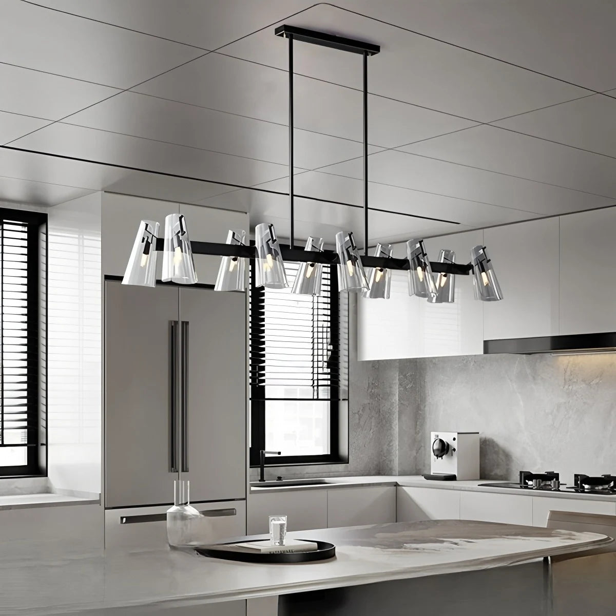 Antizer Modern All-Copper Acrylic Chandelier for Dining Room