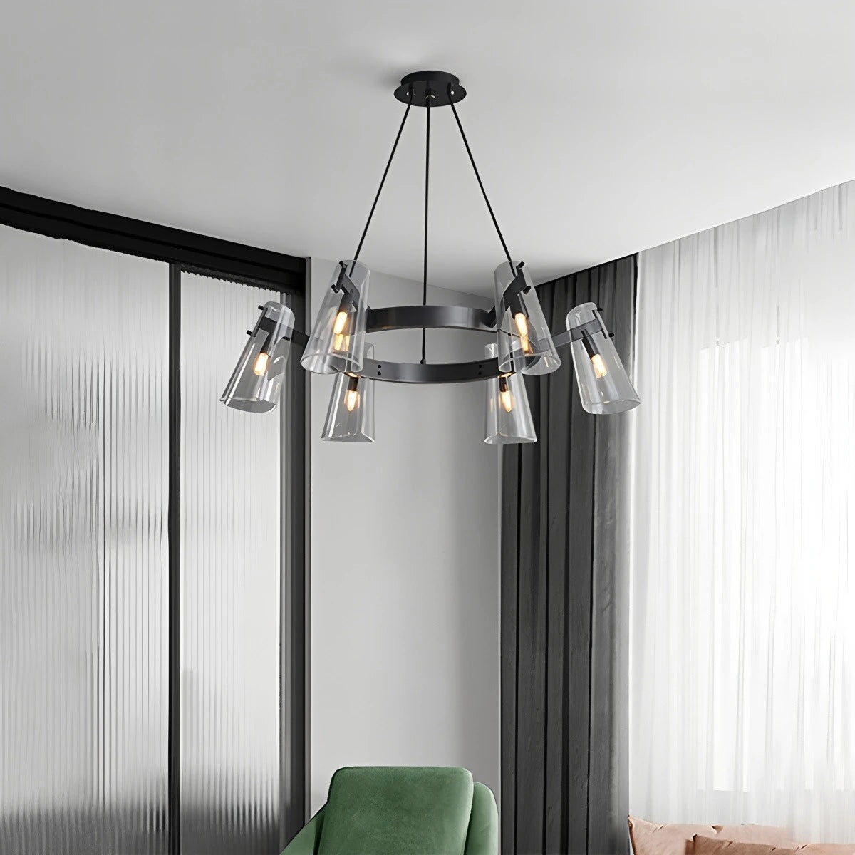 Antizer Modern All-Copper Acrylic Chandelier for Dining Room