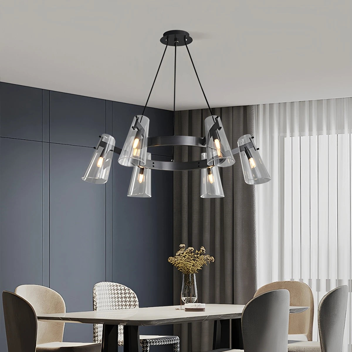 Antizer Modern All-Copper Acrylic Chandelier for Dining Room