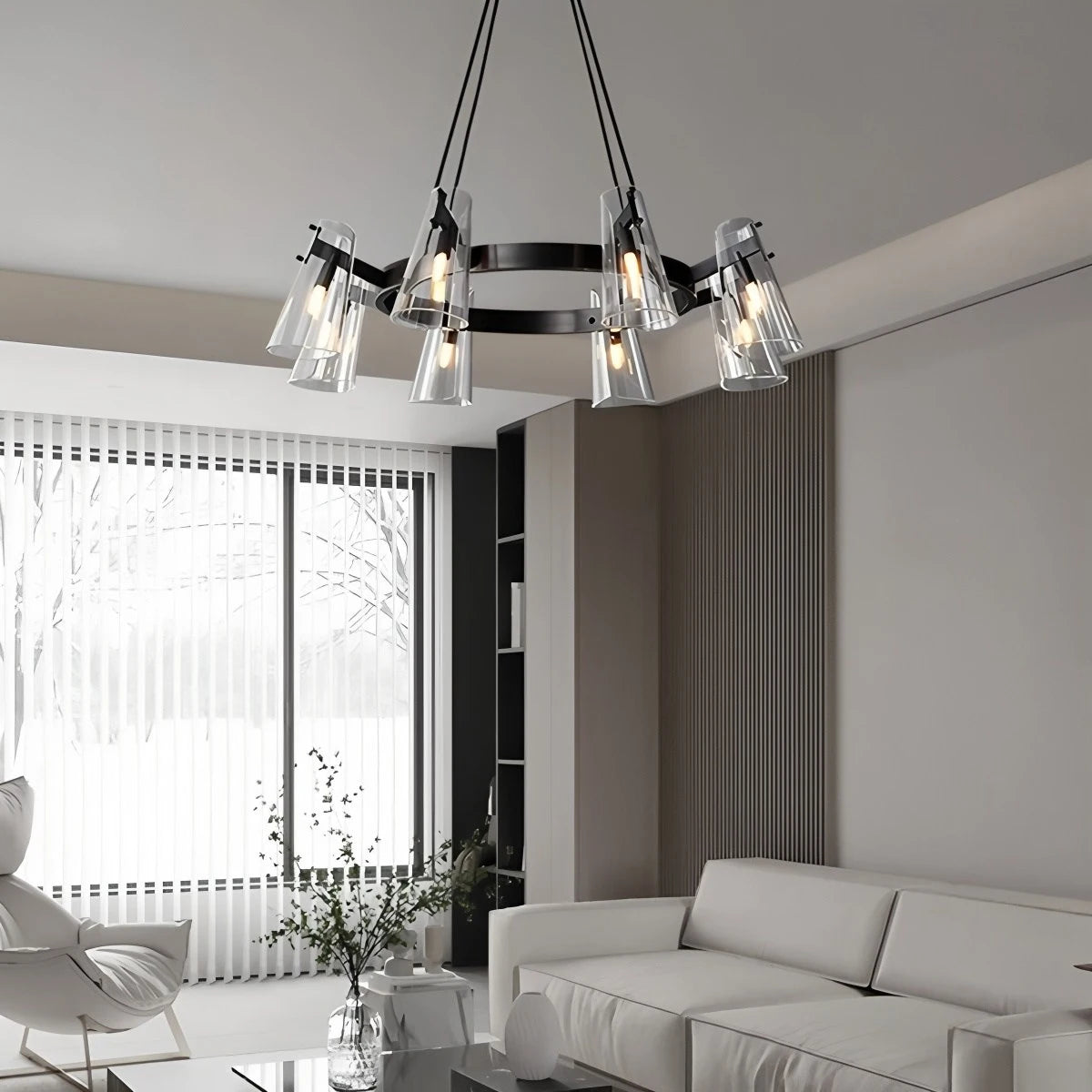 Antizer Modern All-Copper Acrylic Chandelier for Dining Room