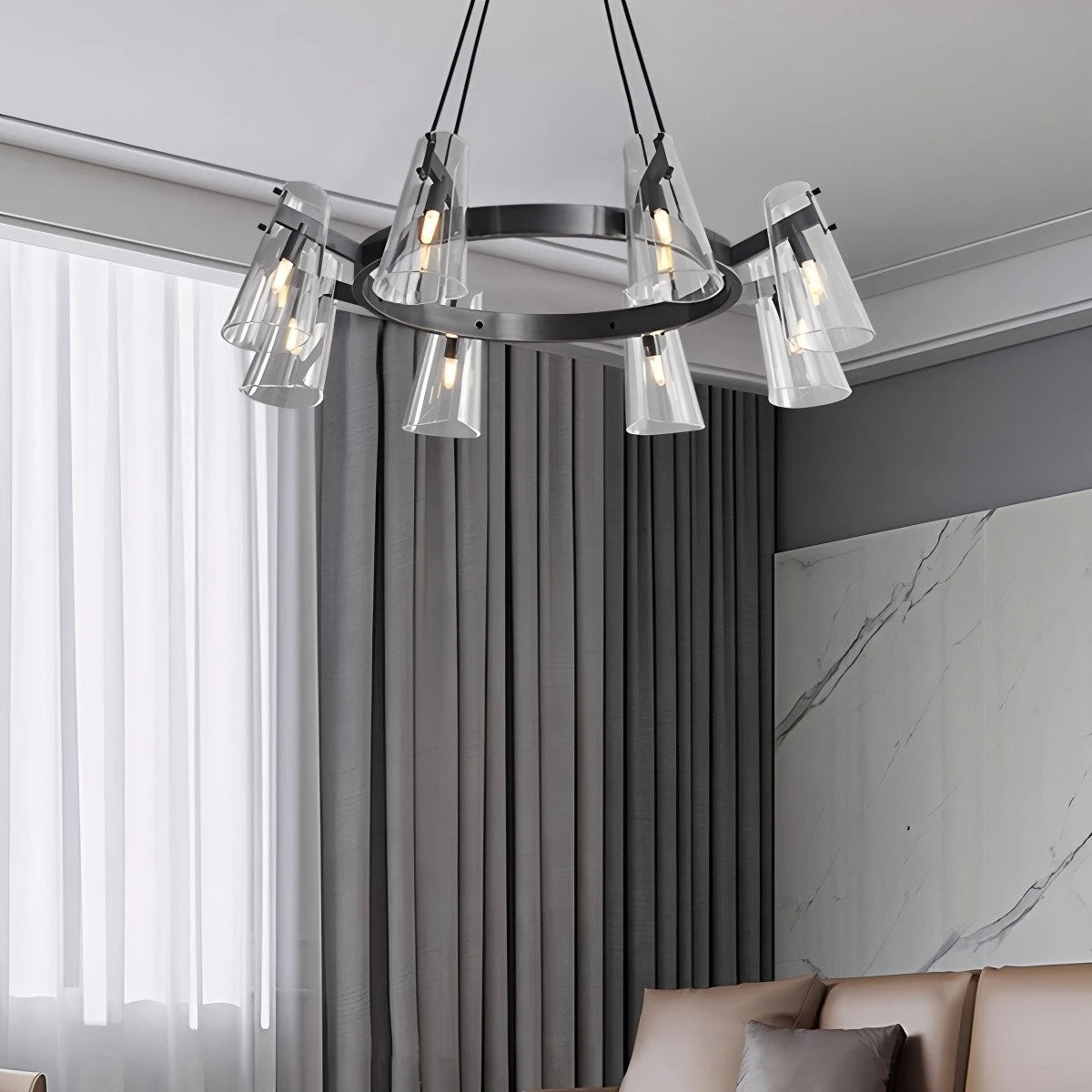 Antizer Modern All-Copper Acrylic Chandelier for Dining Room