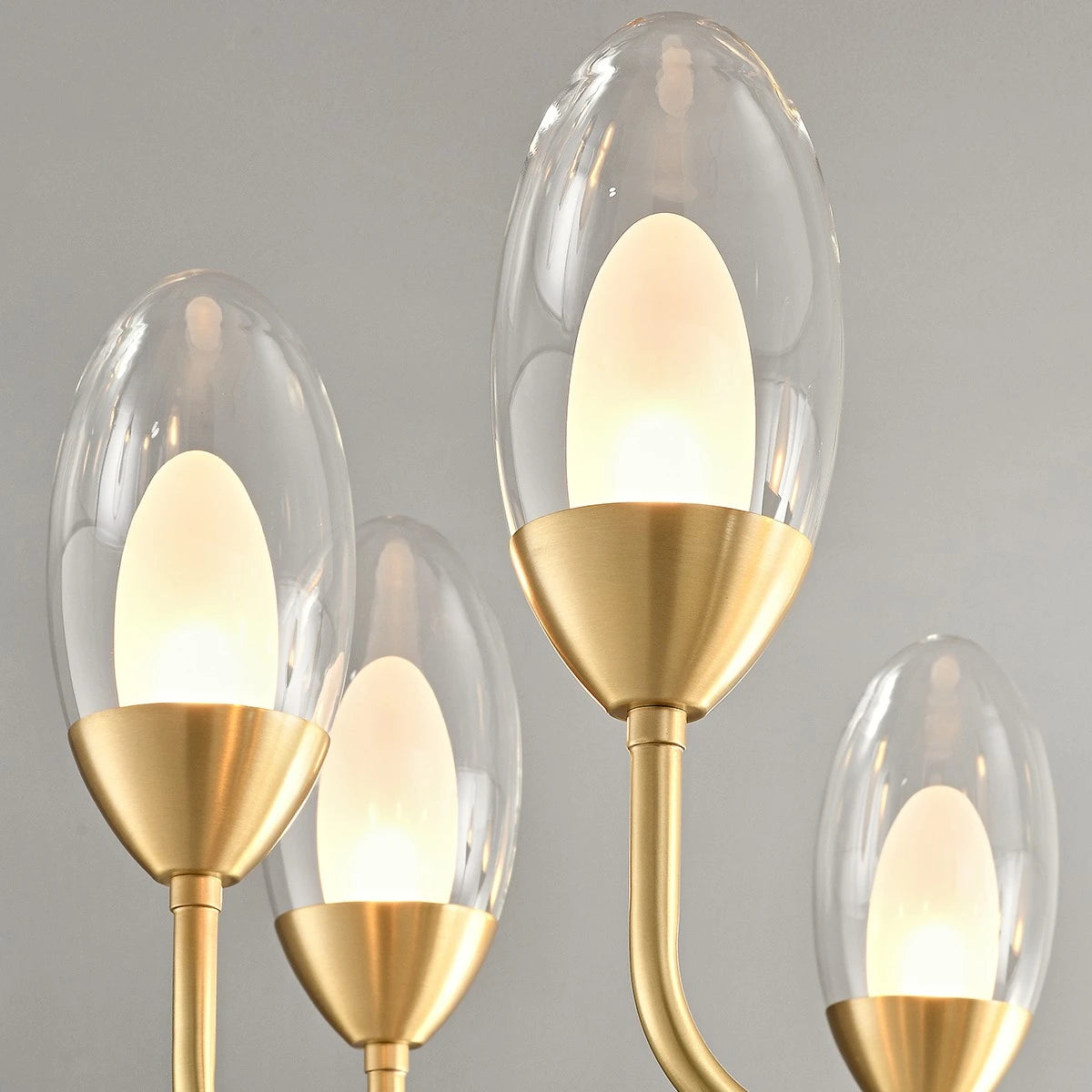Antizer Luxury Copper & Transparent Glass Chandelier