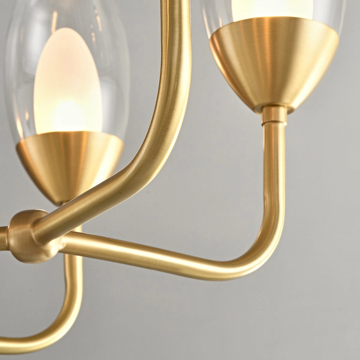 Antizer Luxury Copper & Transparent Glass Chandelier