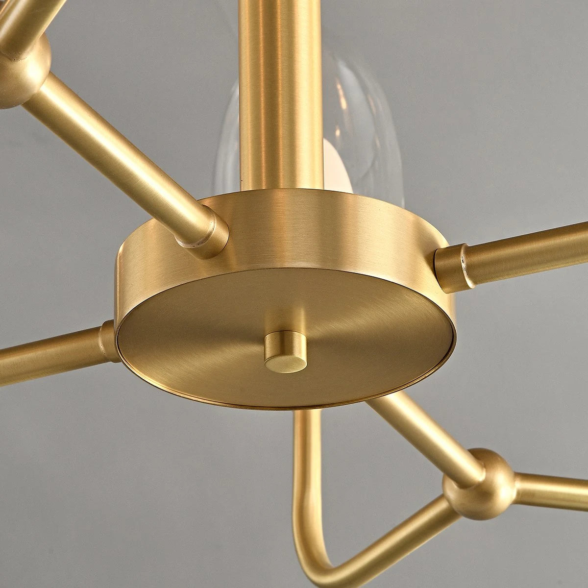 Antizer Luxury Copper & Transparent Glass Chandelier