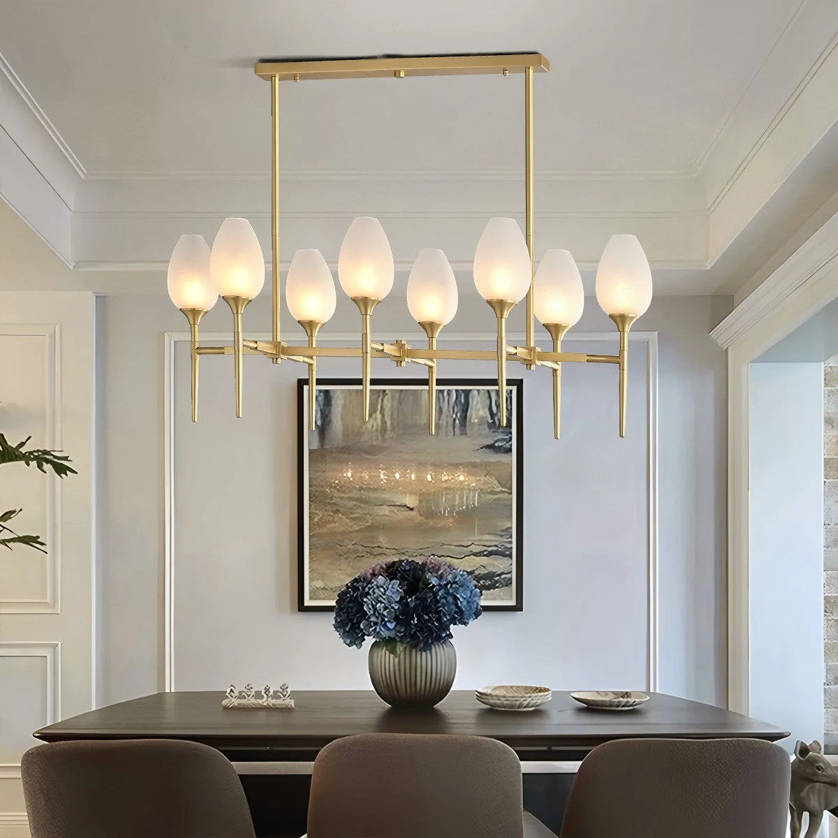 Antizer American All-Copper Bud Glass Chandelier