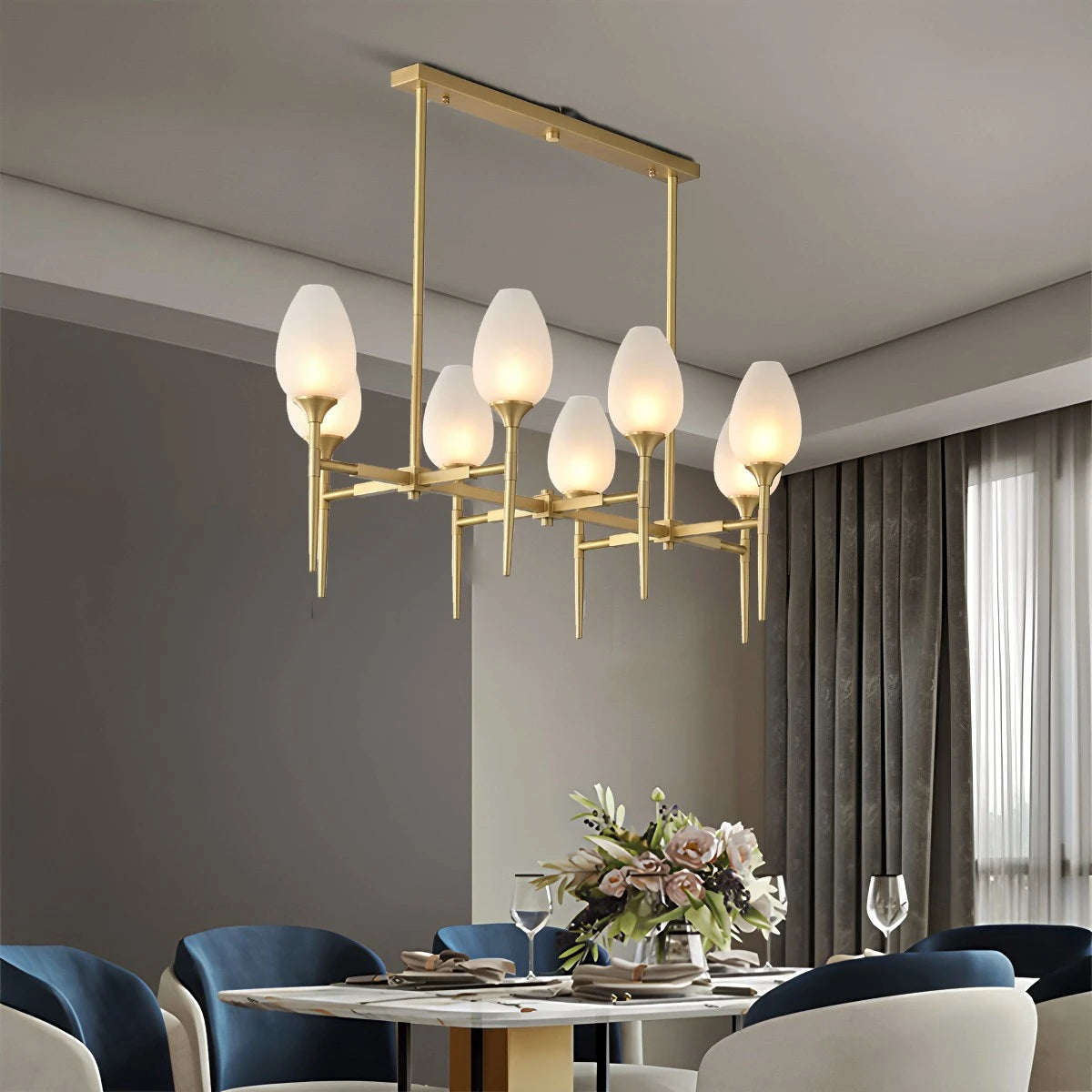 Antizer American All-Copper Bud Glass Chandelier