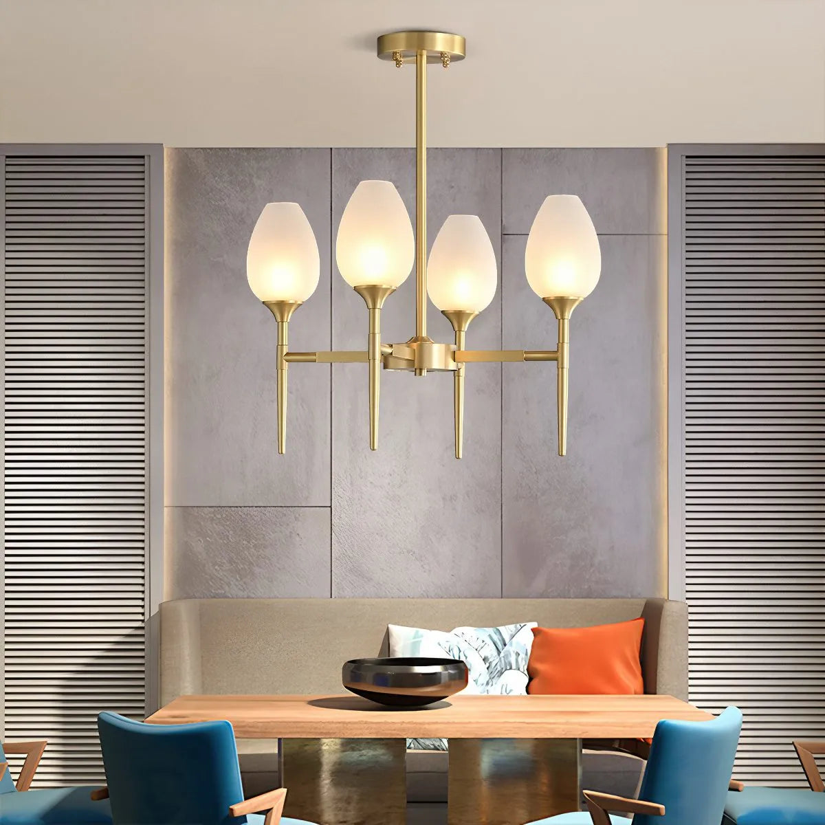 Antizer American All-Copper Bud Glass Chandelier