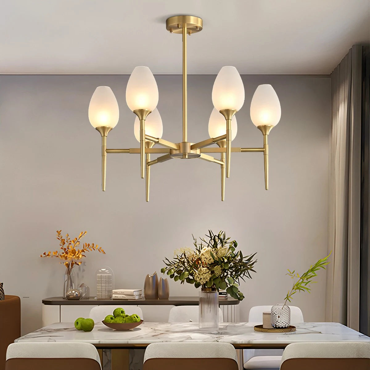 Antizer American All-Copper Bud Glass Chandelier
