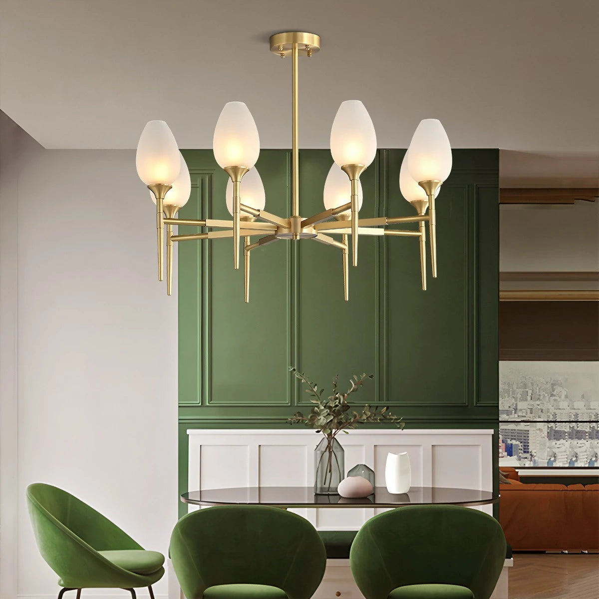 Antizer American All-Copper Bud Glass Chandelier
