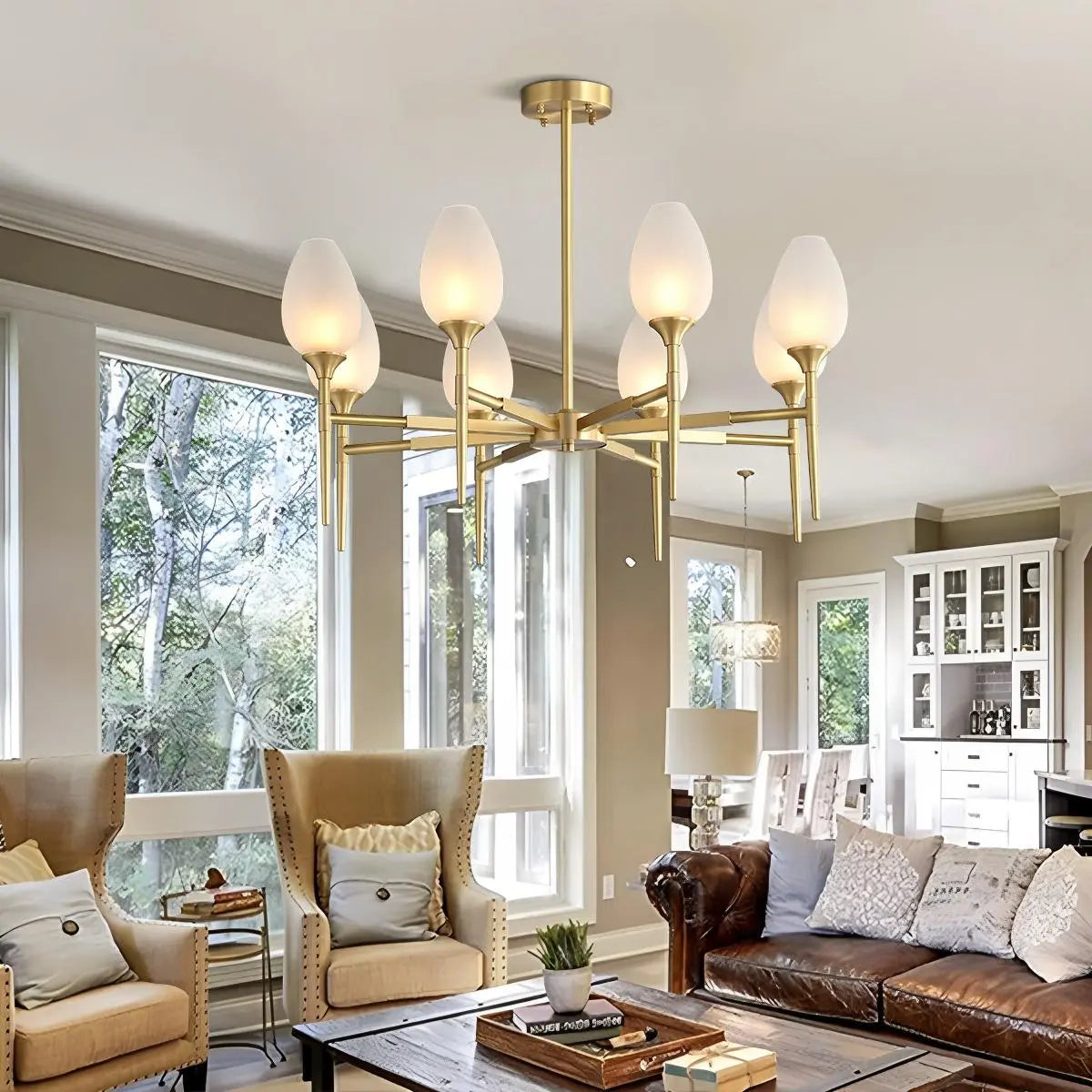 Antizer American All-Copper Bud Glass Chandelier