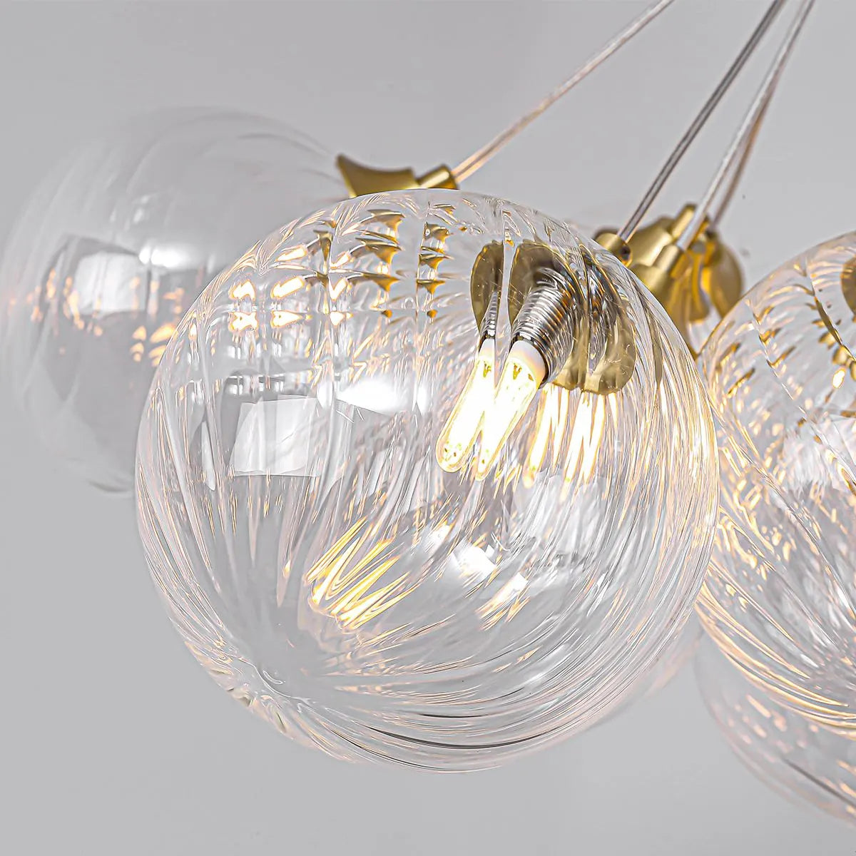 Antizer Luxury All Copper Glass Bubble Ball Chandelier