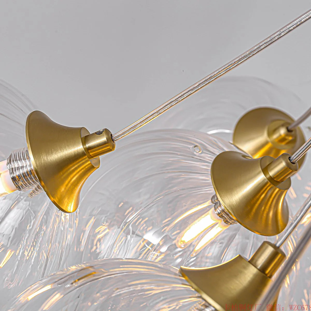 Antizer Luxury All Copper Glass Bubble Ball Chandelier