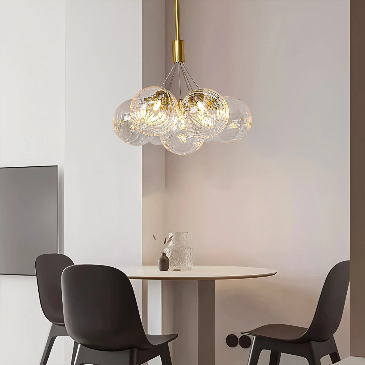 Antizer Luxury All Copper Glass Bubble Ball Chandelier