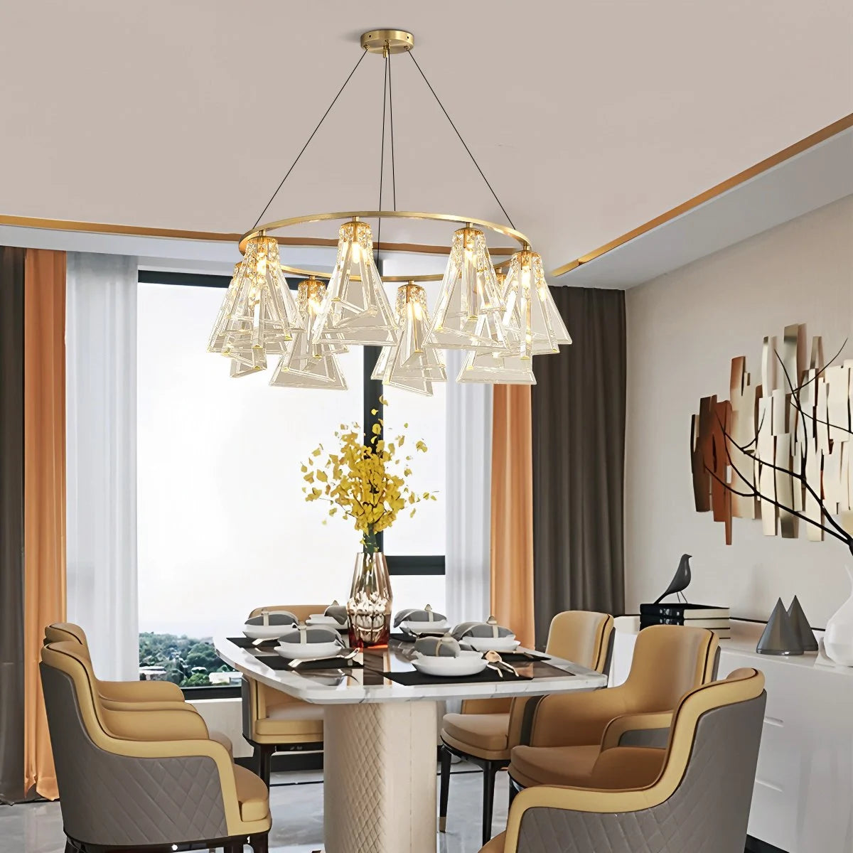 Antizer Modern Simple Crystal Chandelier for Living Room