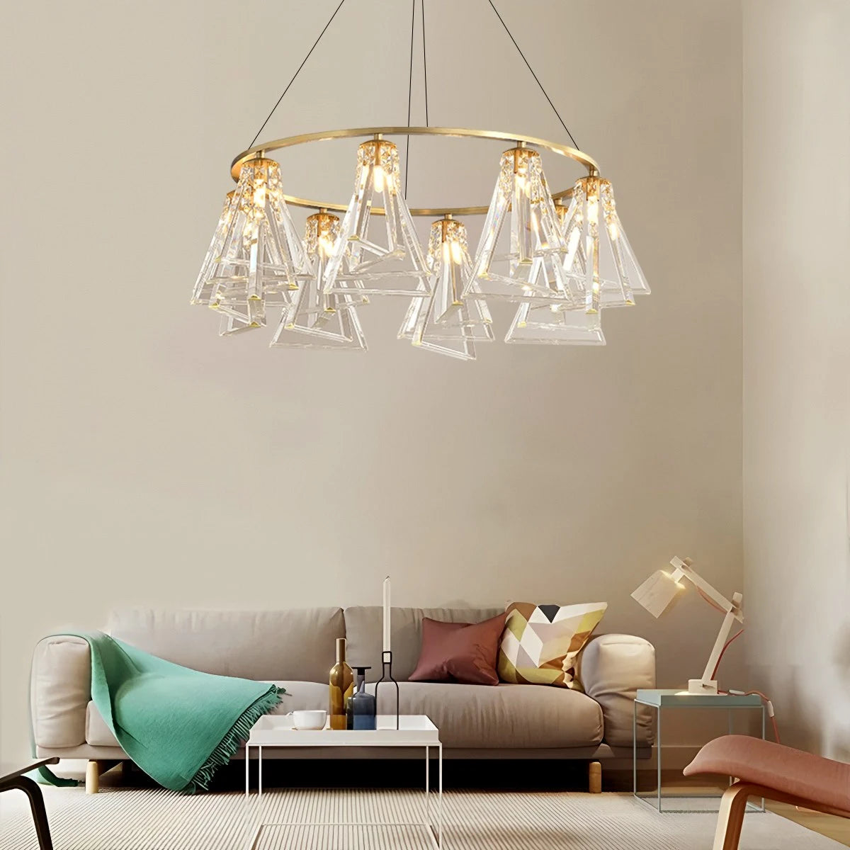 Antizer Modern Simple Crystal Chandelier for Living Room