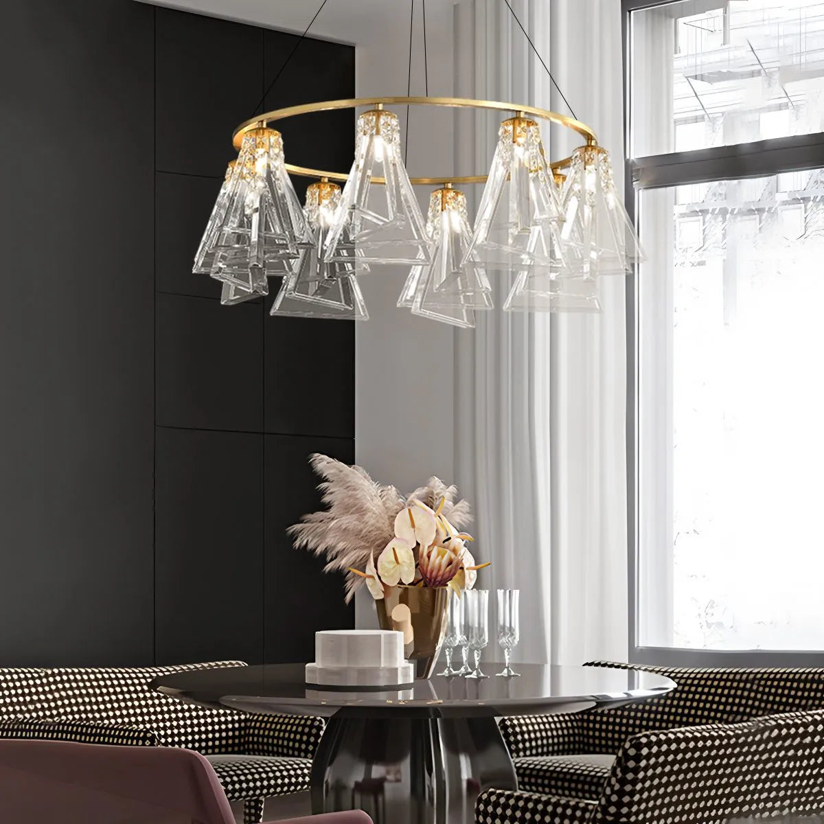 Antizer Modern Simple Crystal Chandelier for Living Room