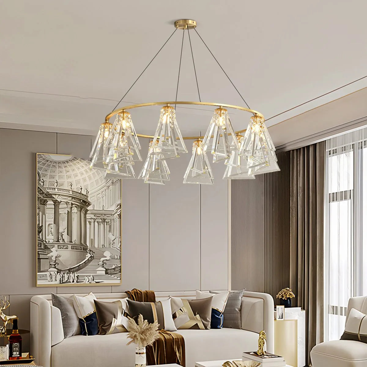 Antizer Modern Simple Crystal Chandelier for Living Room