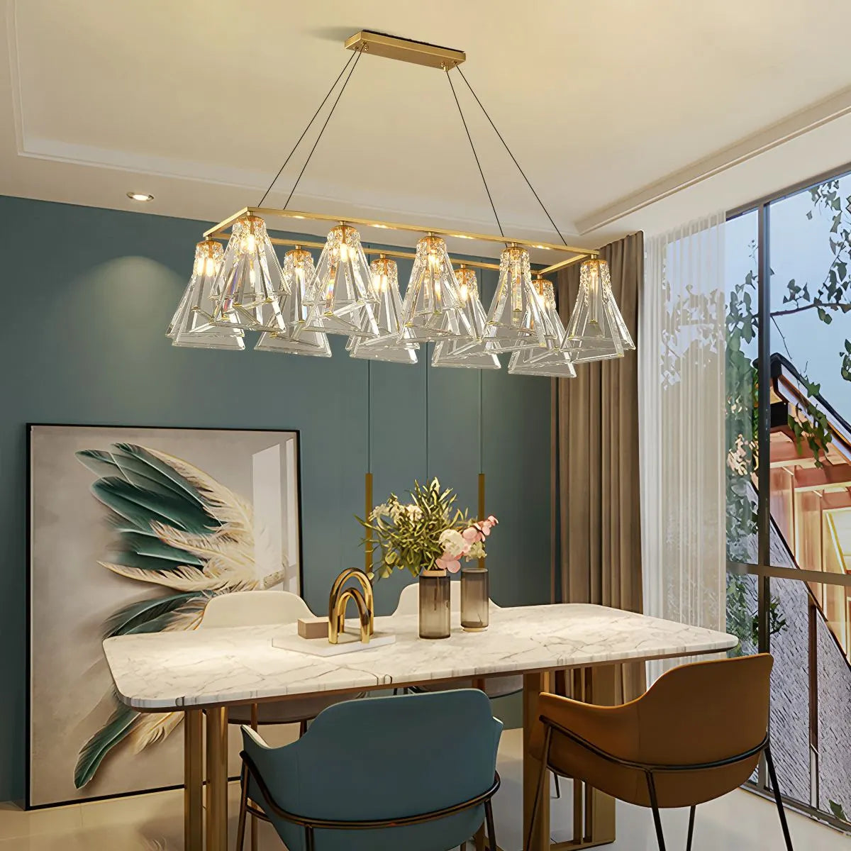 Antizer Modern Simple Crystal Chandelier for Living Room