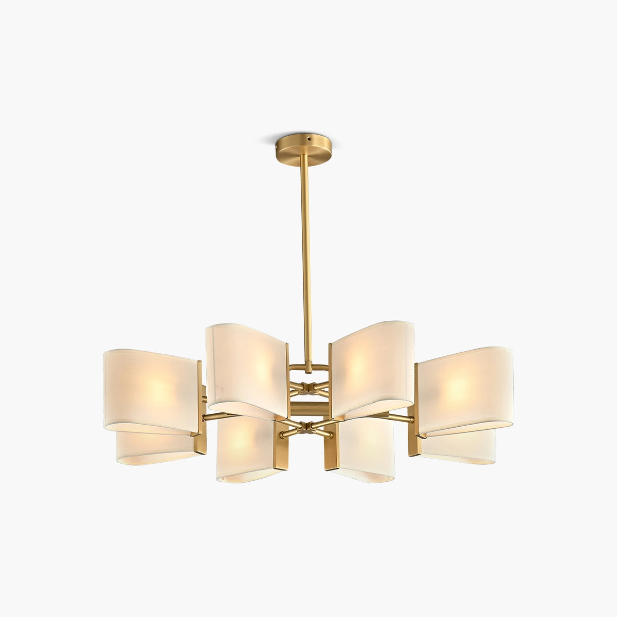 Antizer American Retro Brass Fabric Chandelier