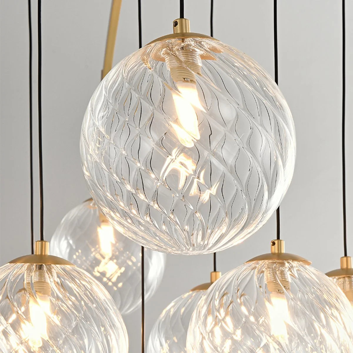 Antizer Modern Luxury Copper Glass Ball Chandelier