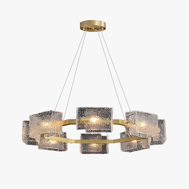 Textured Glass Round Chandelier