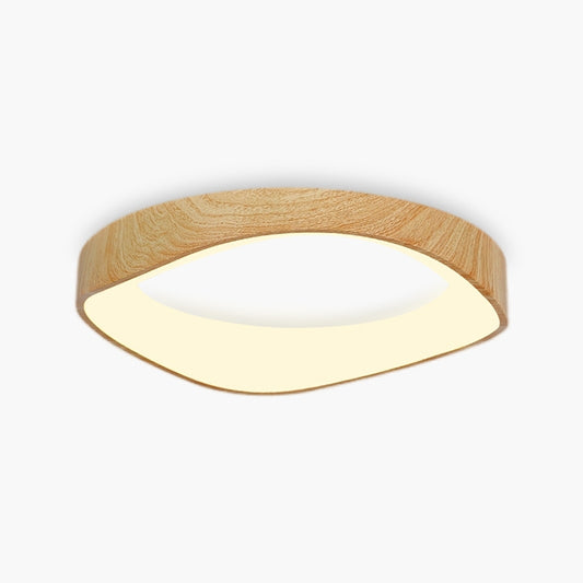 Antizer Nordic Wood Circle Ceiling Light for Bedroom