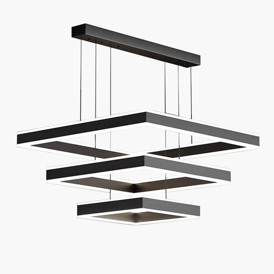 Antizer Tiered Black Square Pendant Lamp for Living Room