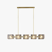 Antizer Textured Glass Linear Chandelier for Dining Room