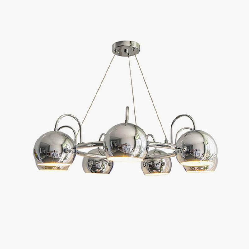 Bauhaus Style Antique Chrome  Chandelier