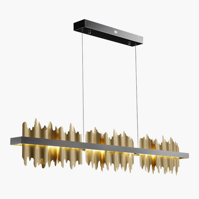 Iceberg Linear Chandelier-Black & Gold