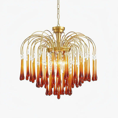 Antizer French Retro Water Drop Glass Chandelier