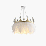 Antizer Nordic Feather Crystal Crown Chandelier