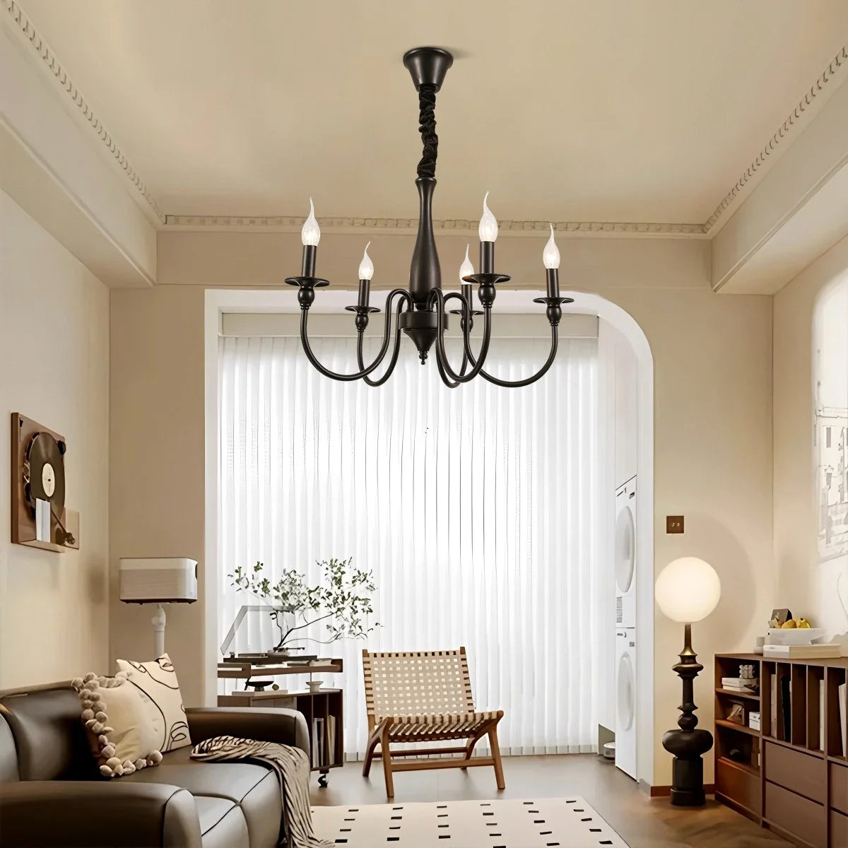 Antizer American Retro Black Candle Chandelier