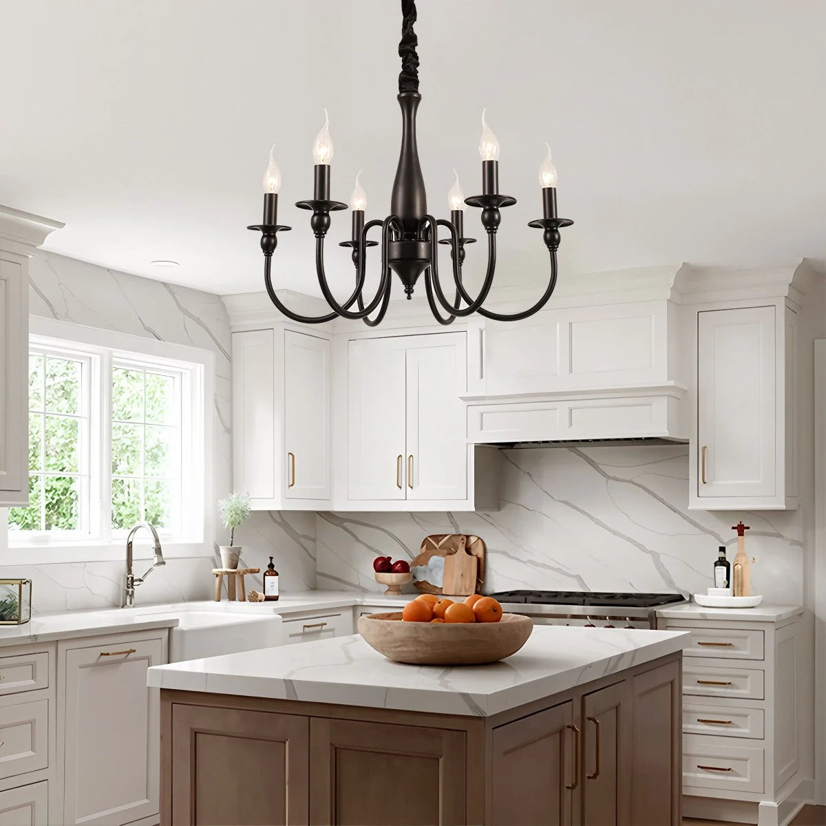 Antizer American Retro Black Candle Chandelier