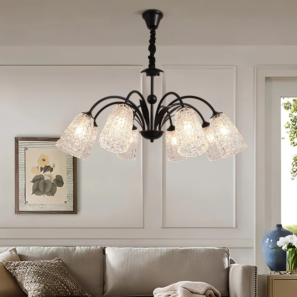 Antizer American Retro Iron Glass Chandelier