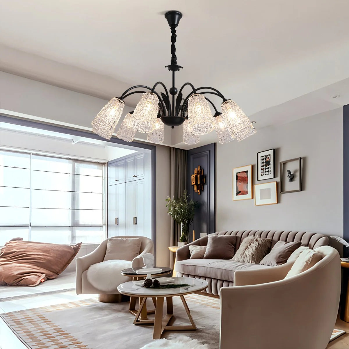 Antizer American Retro Iron Glass Chandelier