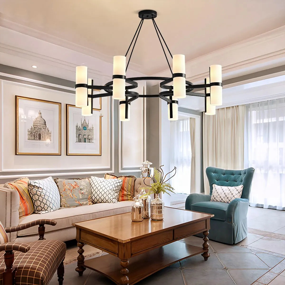 Antizer Nordic Creative Multi-Headed Round Chandelier