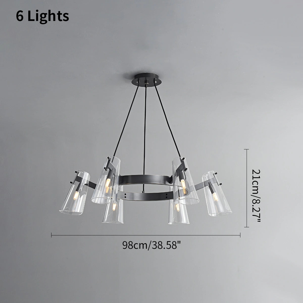 Antizer Modern All-Copper Acrylic Chandelier for Dining Room